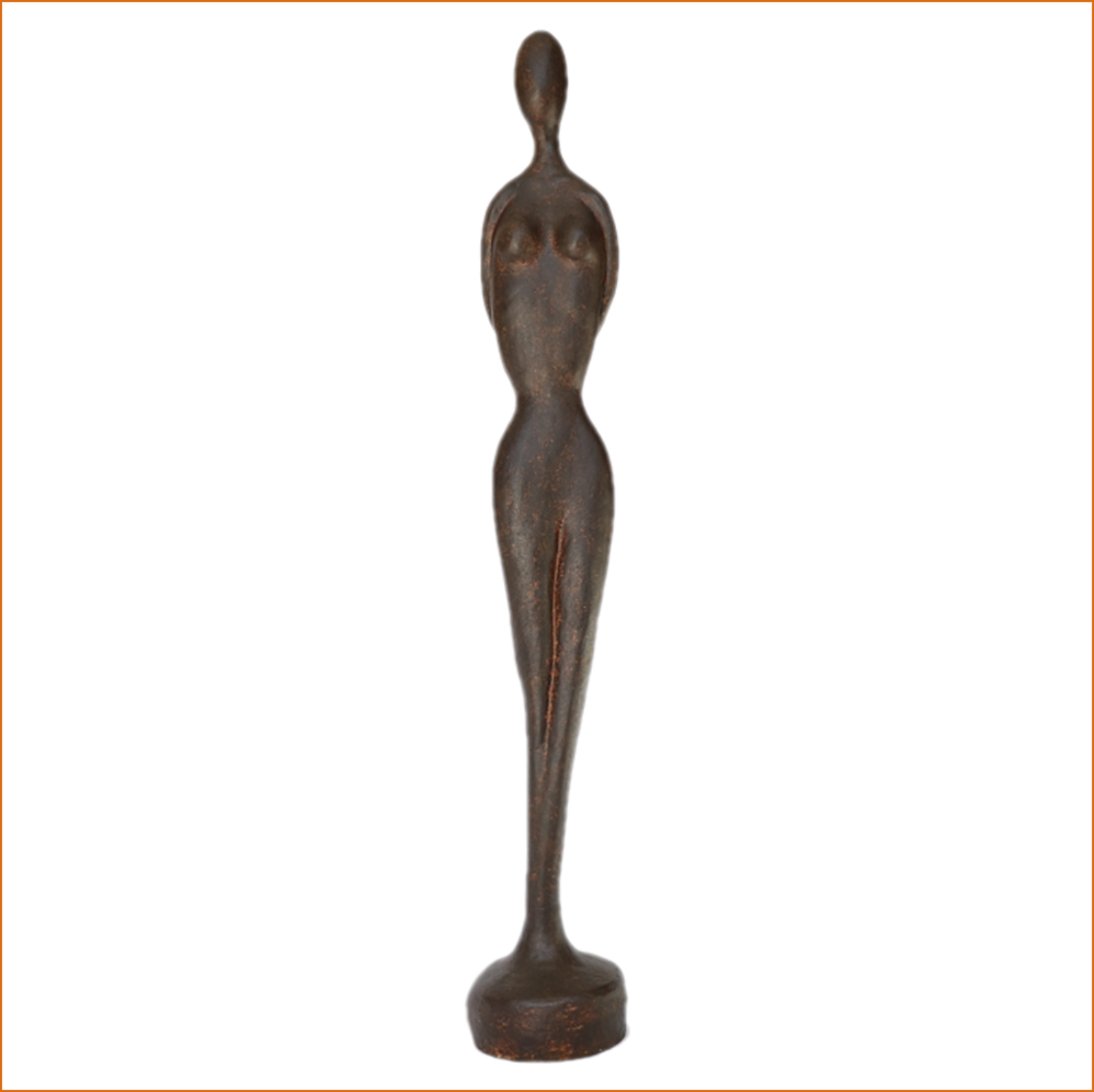 silhouette féminine - sculpture n°6 en papier maché -hauteur 110cm - patine effet bronze