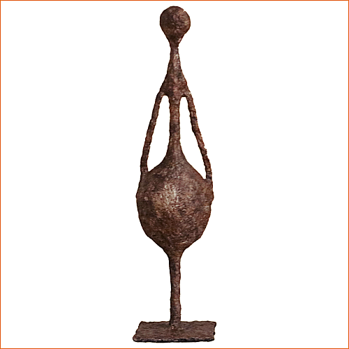 la sphere - sculpture14 en papier mâché personnage tout en rondeur hauteur 44cm patine acrylique effet bronze