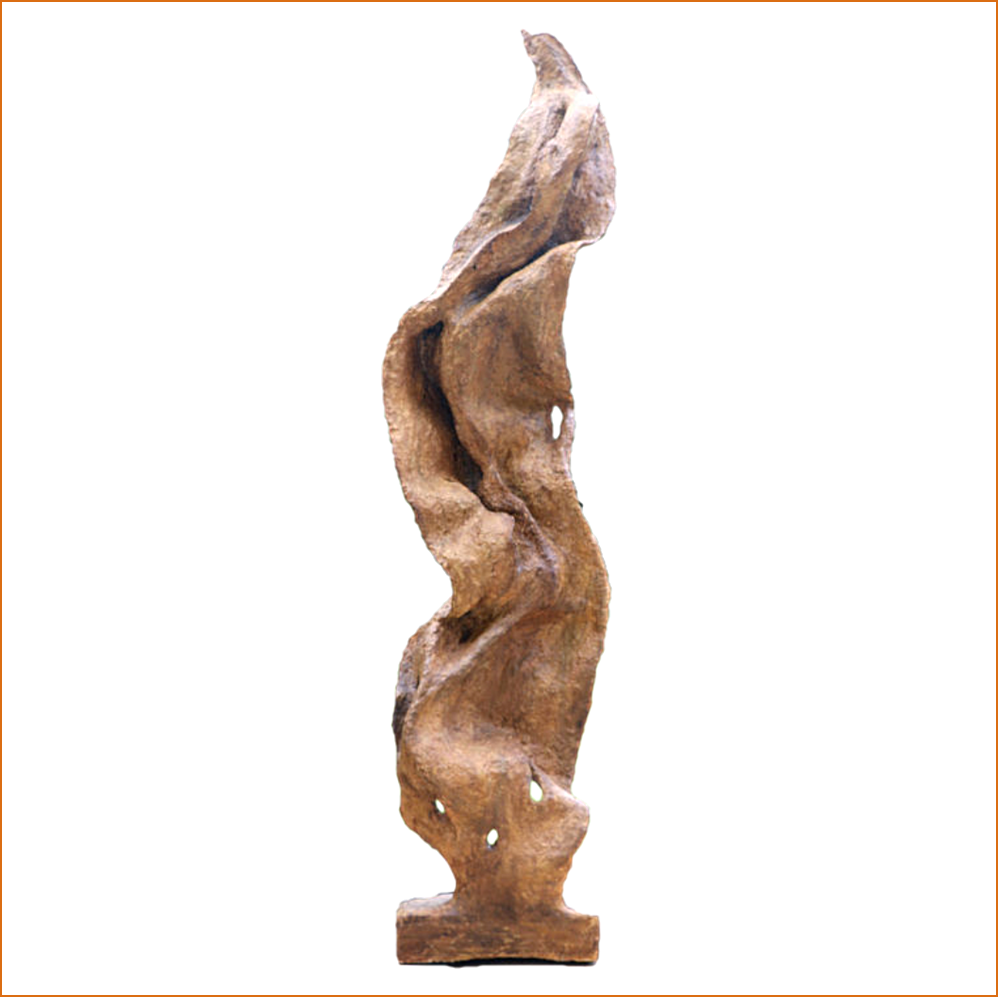 Arbor - Sculpture n°23 en papier mâché - hauteur 170cm - patine acrylique effet bois