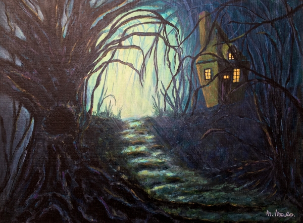 La peinture n°10 représente une forêt hantée