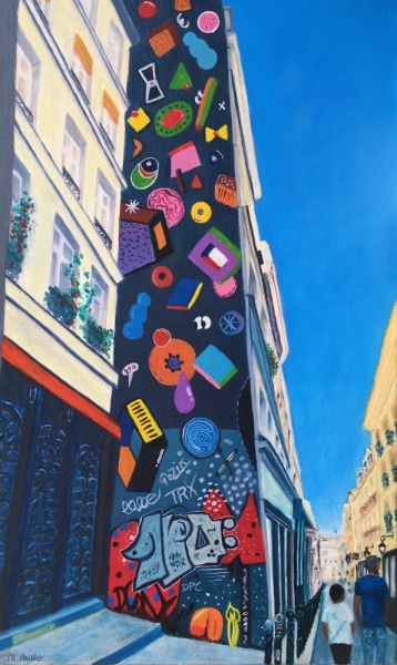 la peinture n16 représente la rue Chapon à Paris