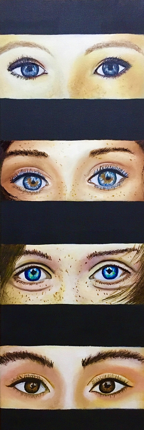 Peinture acrylique et huile n°18 - Matia - regards de 4 femmes