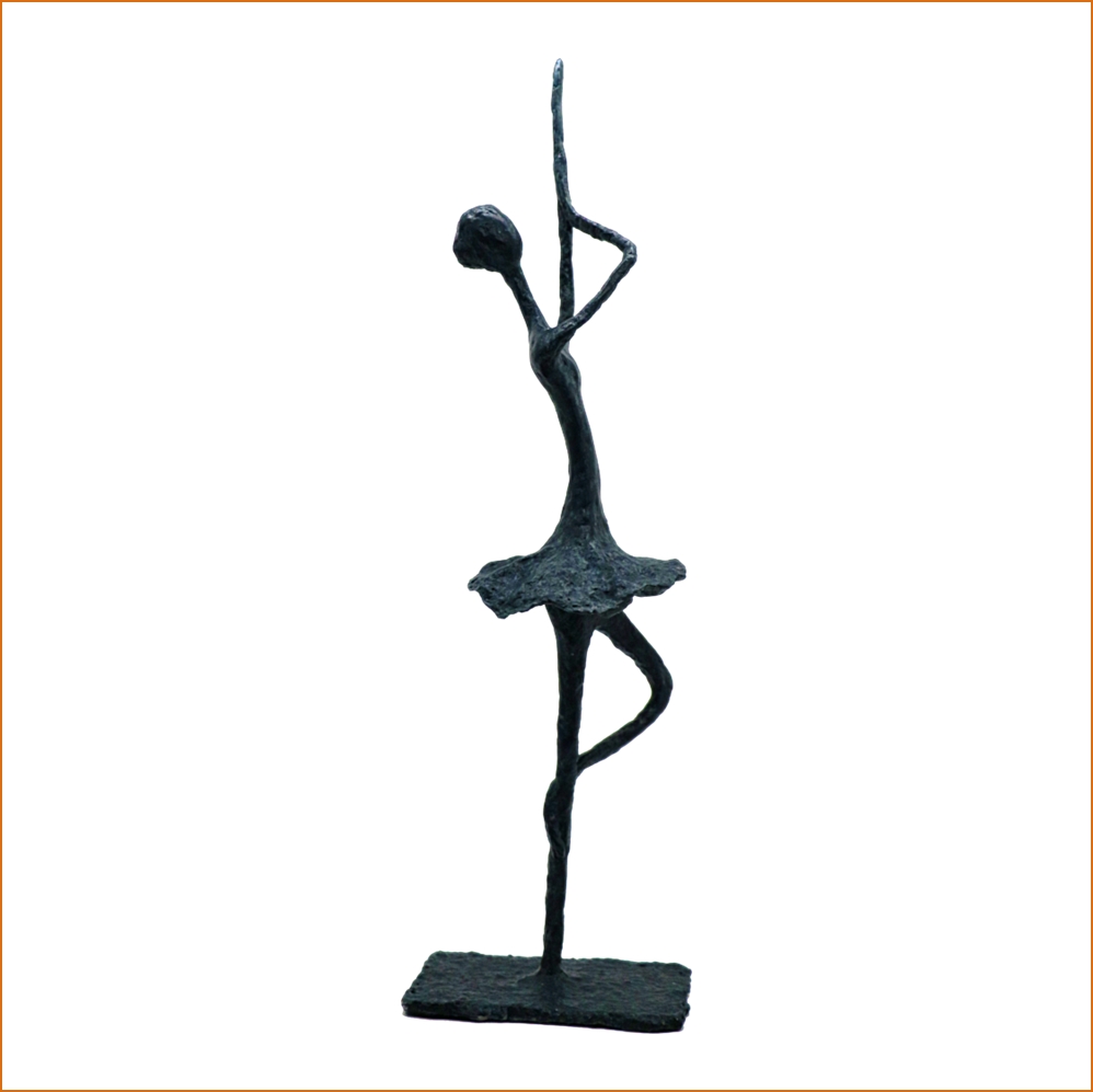 Ballarina sculpture n°51 - Danseuse 50cm en papier maché - patine acrylique effet ardoise