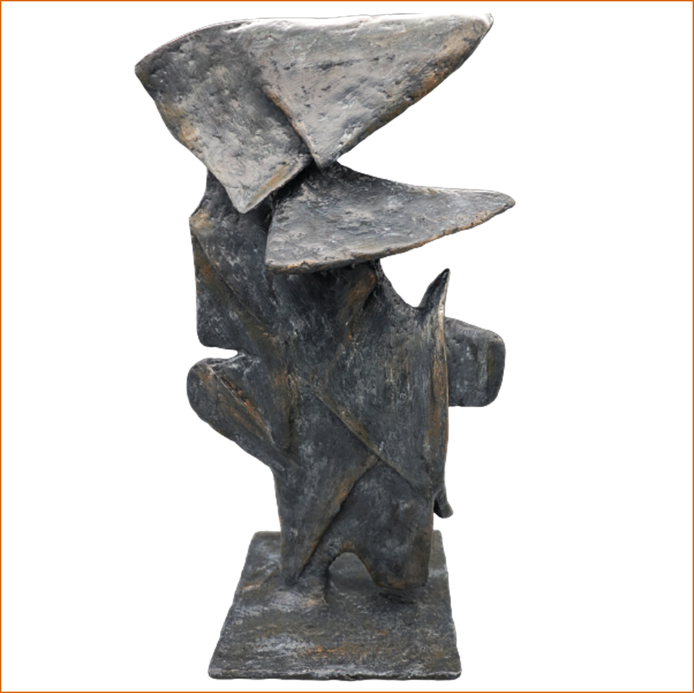 Argos- sculpture abstraite, hauteur 50cm, patine aspect métal